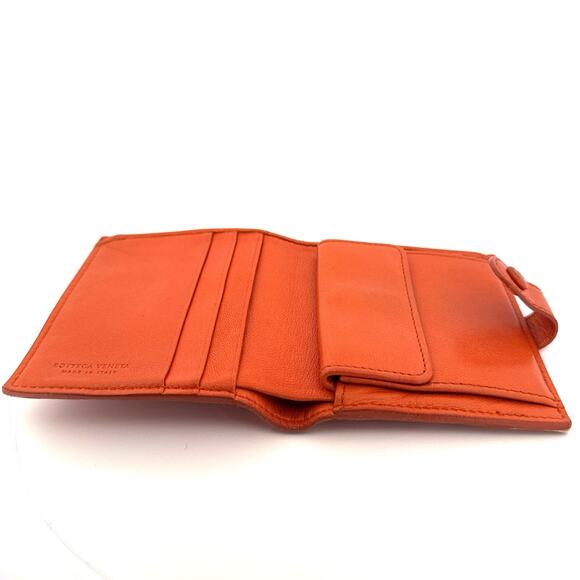 Bottega Veneta Intrecciato Nappa Leather Compact Wallet in Orange - Picture 4 of 7